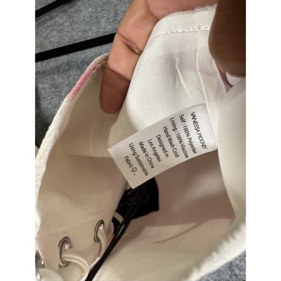 Vanessa Mooney Top‎ Women Large Pink Animal Print Tie Front Cropped Vacation NWt - Picture 5 of 9